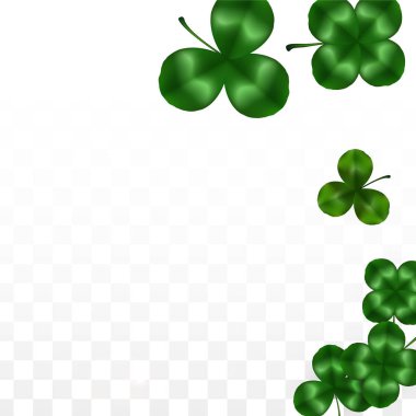 Şeffaf arka plan ile Spac izole vektör yonca yaprağı