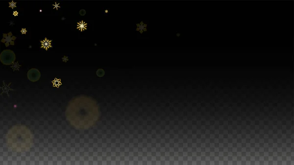 黄金の落下雪の結晶イゾラとクリスマスベクトルの背景 — ストックベクタ