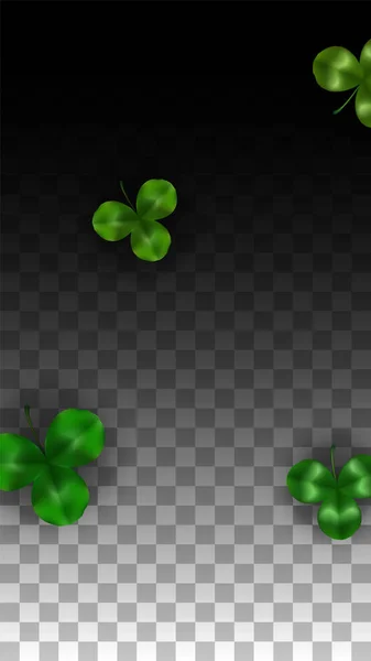 在透明 bac 上分离的矢量三叶草叶和爱尔兰国旗 — 图库矢量图片