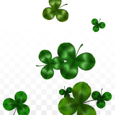 Şeffaf arka plan ile Spac izole vektör yonca yaprağı