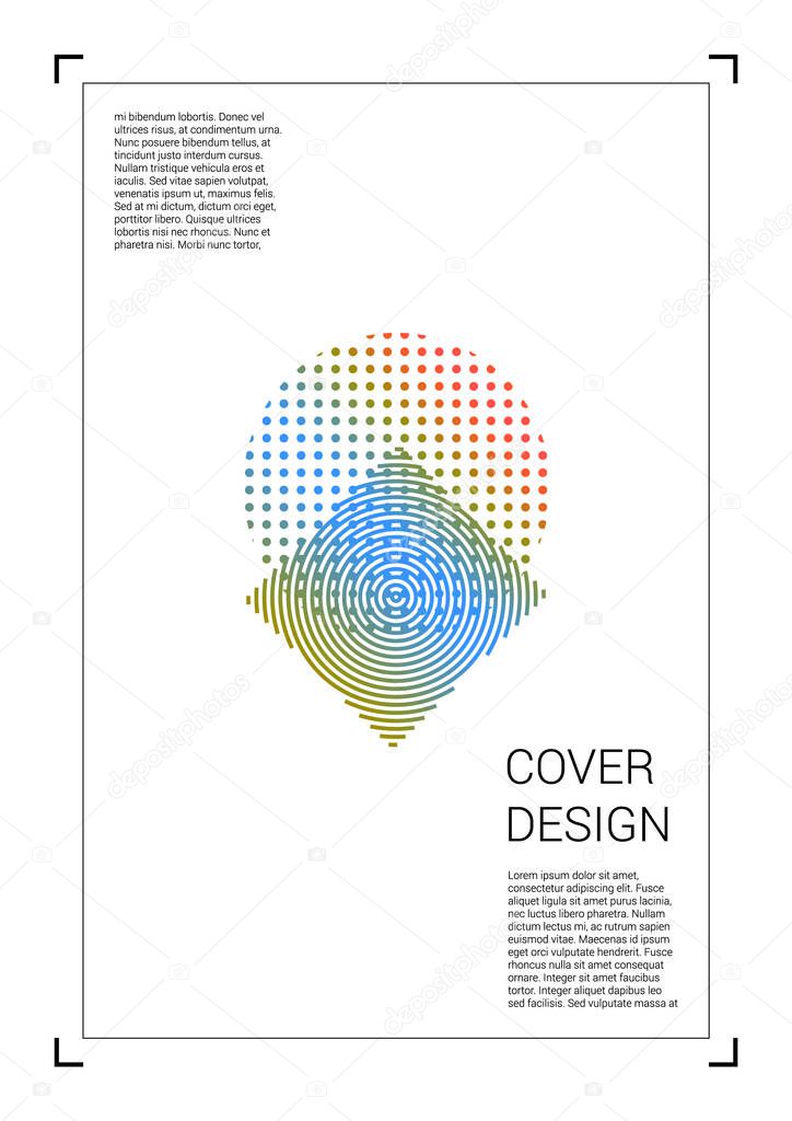 Futuristic Vector Geometric Cover Design with Gradient and Abstract Lines and Figures for your Business. Brochure Design with Hologram, Gradient Effect for Disco Party.