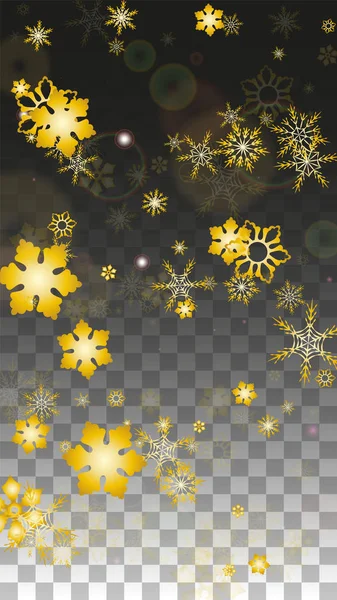 Boże Narodzenie wektor tle z Gold Falling Snowflakes Isolat — Wektor stockowy