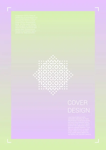 Futuristisches Vector Geometric Cover Design mit Farbverläufen und abstrakten Linien und Zahlen für Ihr Unternehmen. Template Design mit Hologramm, Gradienten-Effekt für elektronisches Festival. — Stockvektor