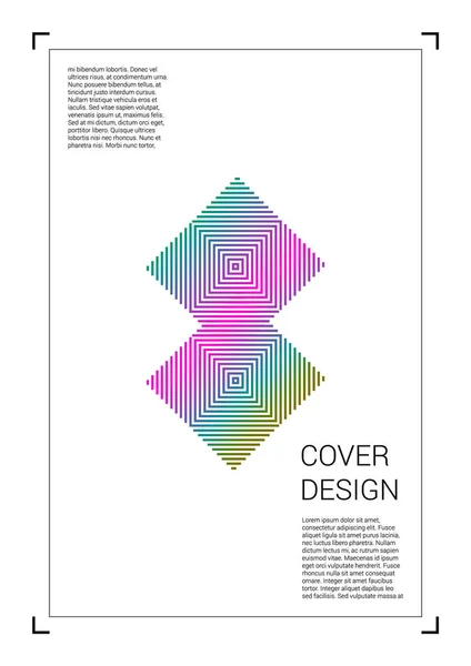 Futuristisches Vector Geometric Cover Design mit Farbverläufen und abstrakten Linien und Zahlen für Ihr Unternehmen. Template Design mit Hologramm, Gradienten-Effekt für elektronisches Festival. — Stockvektor