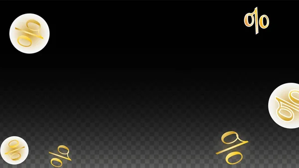 Розкішний вектор золотий знак відсотка Confetti на прозорому. Продаж відсотків на тлі. Бізнес, економіка Друк. Дисконтна ілюстрація. Рекламний плакат. Чорна п'ятниця. Спеціальна пропозиція Шаблон . — стоковий вектор