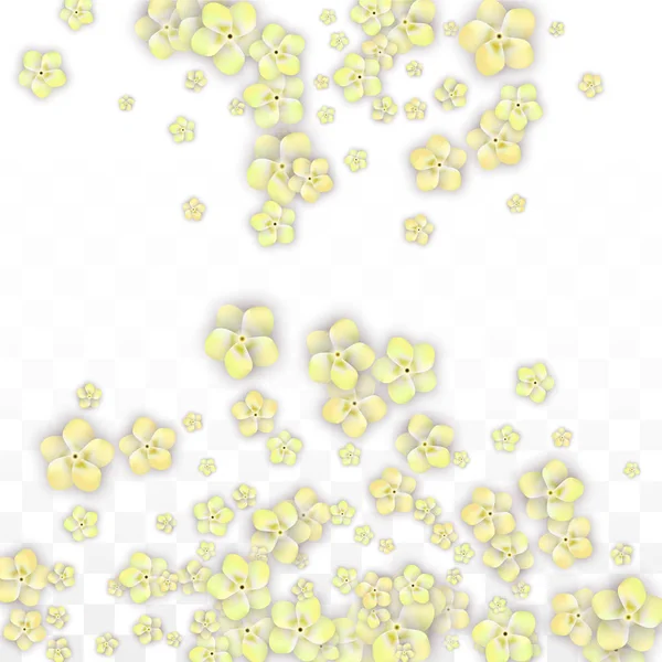 Blauwe Vector realistische blauwe bloemblaadjes vallen op transparante achtergrond. Lente romantische bloemen illustratie. Vliegende bloemblaadjes. Sakura Spa Design. Bloesem Confetti. Ontwerpelementen voor bruiloft decoratie. — Stockvector