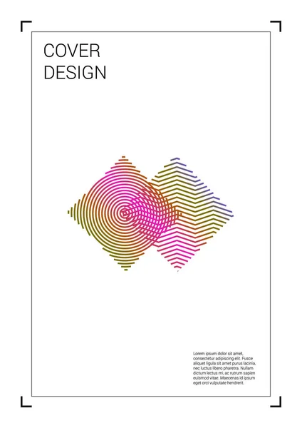 Design futuristico della copertura geometrica vettoriale con linee e figure gradienti e astratte per il tuo business. Progettazione del modello con l'ologramma, effetto del gradiente per il festival elettronico. — Vettoriale Stock