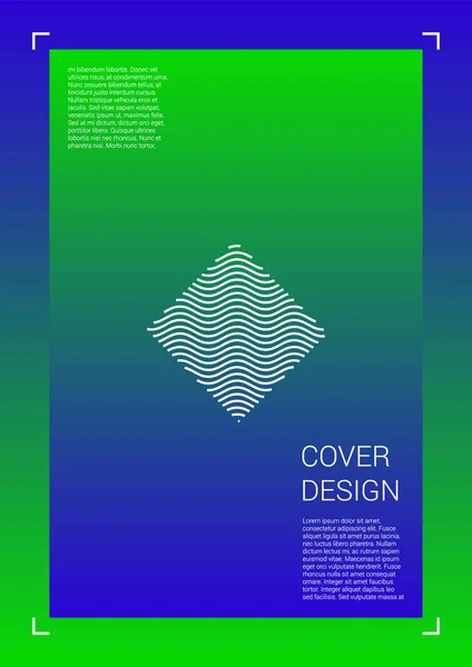 Futuristisches Vector Geometric Cover Design mit Farbverläufen und abstrakten Linien und Zahlen für Ihr Unternehmen. Template Design mit Hologramm, Gradienten-Effekt für elektronisches Festival. — Stockvektor