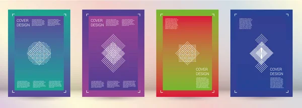 Vector Geometric Cover Design with Gradient and Abstract Lines and Figures for your business. Template Design with Hologram, Gradient Effect for Electronic Festival. — 스톡 벡터