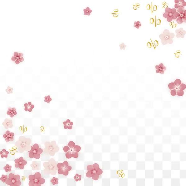 ベクトル春または夏のセールの背景に花、バナー デザインのパーセント。特別な熱い休日の良い割引オファー、ブラックフラ イデーは、ファッション振興アクションです。ロマンチックな桜の図. — ストックベクタ