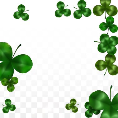 Vektör Yonca Yaprağı Saydam Arkaplanda Metin İçin Alan ile izole edildi. Aziz Patrick Günü İllüstrasyonu. İrlanda 'nın Şanslı Yonca Posteri. Pub 'daki konser icadı. Üst Manzara. Başarı Sembolleri.