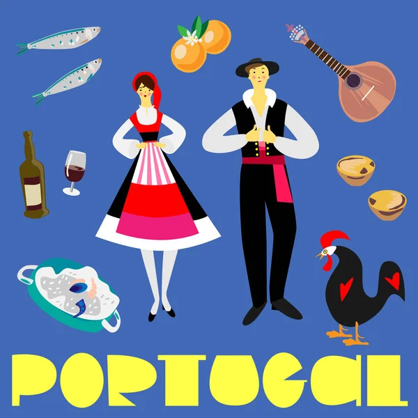 Portugal symbols picture — Stock Illustration Portugal symbols picture Vector Graphics