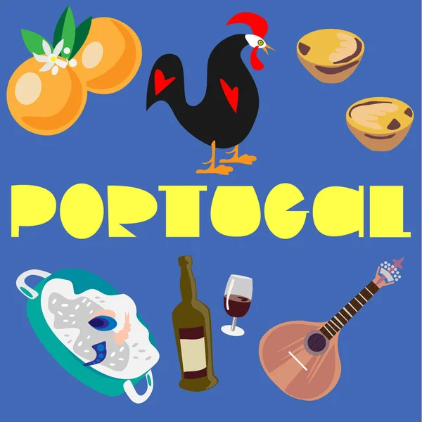Portugal symbols picture — Stock Illustration Portugal symbols picture Royalty Free Stock Vectors