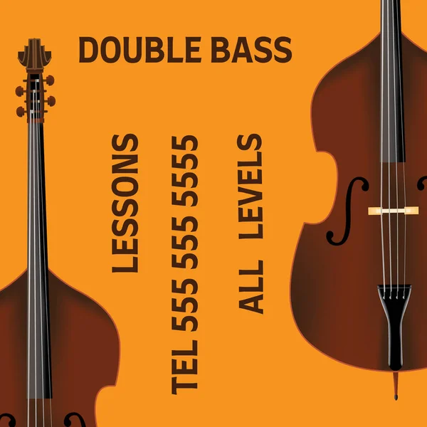 Double bass announcement template — Stock Vector