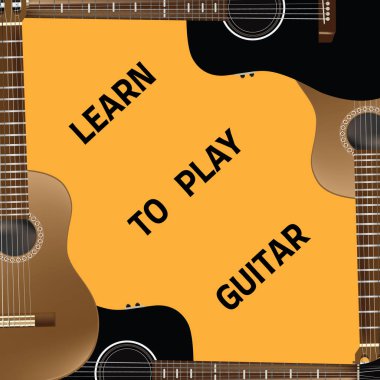 Gitar broşür gitar gerçekçi tarzı ile. Hazır tasarım.