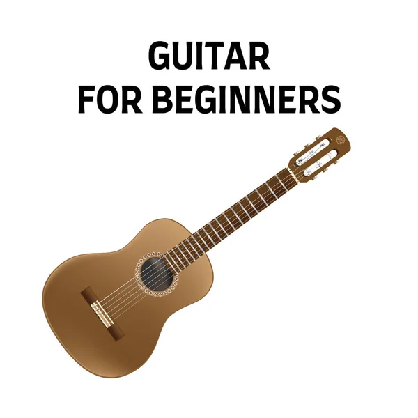 Brochura de guitarra com guitarras em estilo realista. Design pronto . — Vetor de Stock