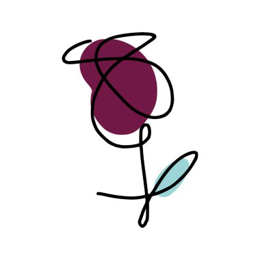 Güller çizgi şekilleri illüstrasyon