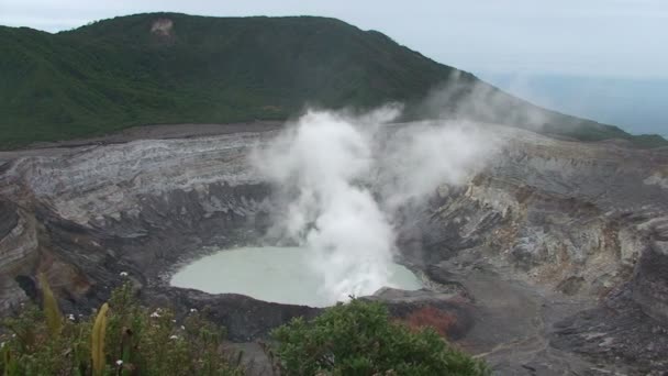 Vulcano Poas Primo Piano — Video Stock