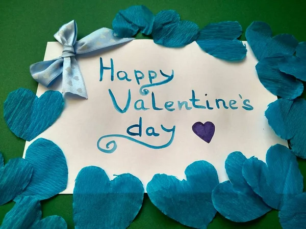 Ручної Роботи Серця Колір Тла День Святого Валентина — стокове фото