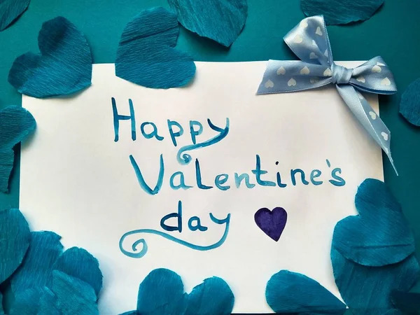 Corazón Hecho Mano Fondo Color Para Día San Valentín — Foto de Stock