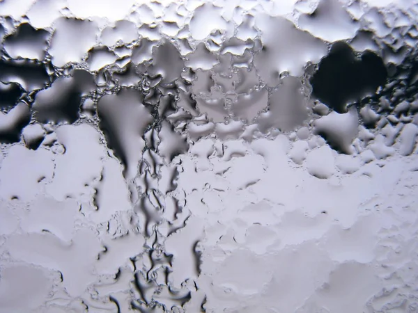 Large drops of water on the window — Stock Photo, Image