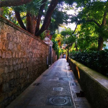 Capri Akdeniz'de İtalyan bir adada güzel dar sokak