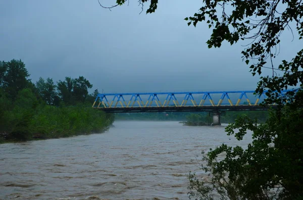 Dirty River Current Rain Mudslide Concept River Flow Dirty Water — Stock Photo, Image