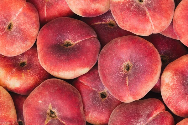 Pan-tao persik atau datar saturn latar belakang tutup persik dengan penuh — Stok Foto