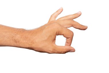 Beyaz arka planda yalıtılmış Ok hareketi gösteren el. 
