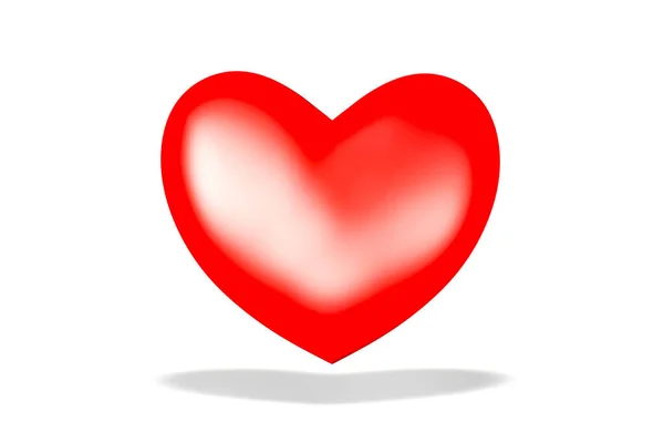 Valentýnské Srdce Stínem Ilustraci — Stock fotografie