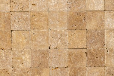 Sarı doğal kum taşı kil ile birbirine dikilmiş duvar arkaplanı