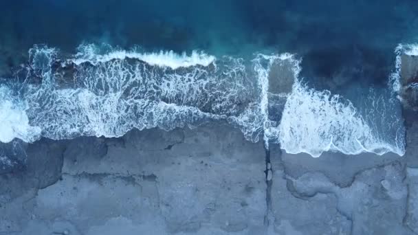 Aerial View Sea Waves Sunrise Directly Sea Camera — Stock Video