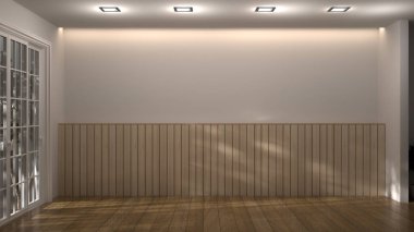 Boş Oda Dekorasyon, vintage tarzı, 3d resim, lüks oturma odası, yüzyıl Oda, iç ev tasarımı modern için bekliyor 