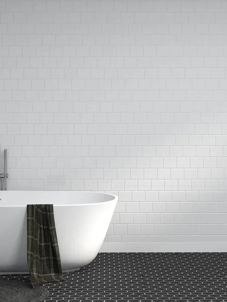 Σύγχρονο Μπάνιο Δωμάτιο Λευκά Μπανιέρα Και Ηλιακό Φως Rendering Καθαρό — Φωτογραφία Αρχείου