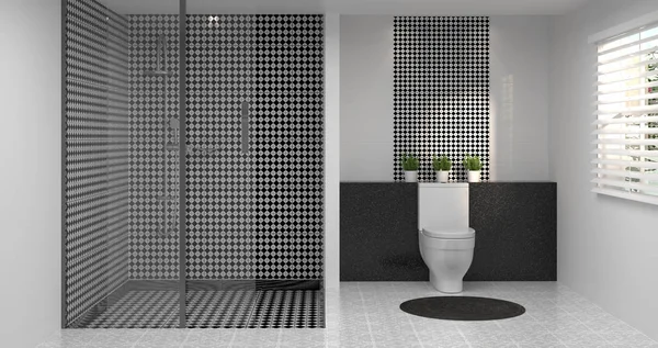 Design Nowoczesne Wnętrze Łazienki Prysznic Projekt Domu Renderowania Dla Kopii — Zdjęcie stockowe