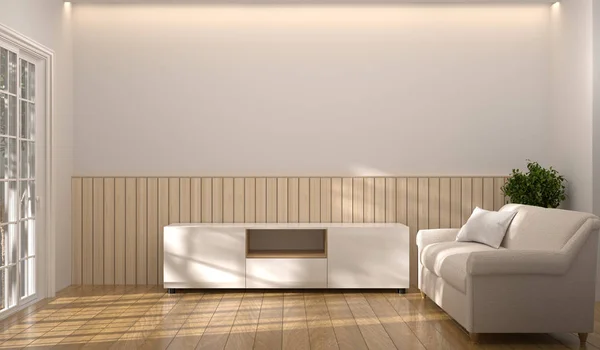 Sofá Blanco Con Armario Habitación Muebles Ilustración Diseños Modernos Para — Foto de Stock