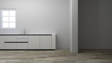 Beyaz dolapları, 3d çizim modern mutfak dekorasyon mutfak ev lüks