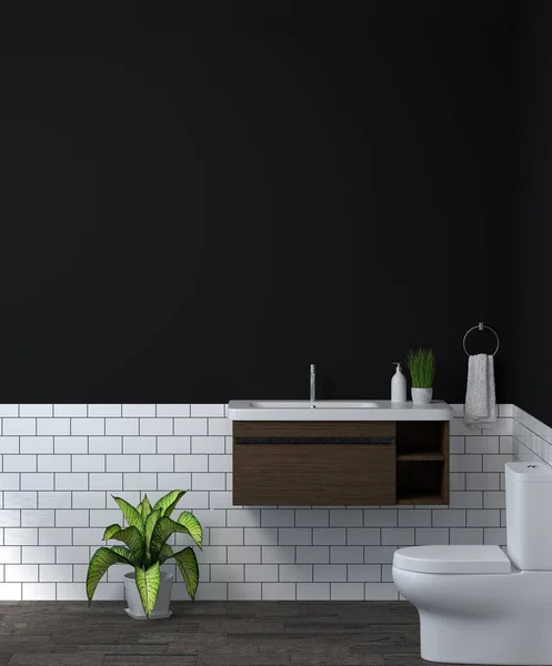 モダンなスタイルのトイレ ホーム デザインの背景 イラスト きれいな壁の部屋 — ストック写真