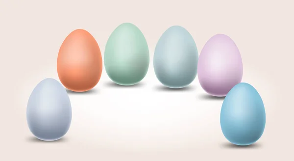 Huevos Diferentes Colores Pastel Para Día Pascua Aislado Elementos Vector — Vector de stock