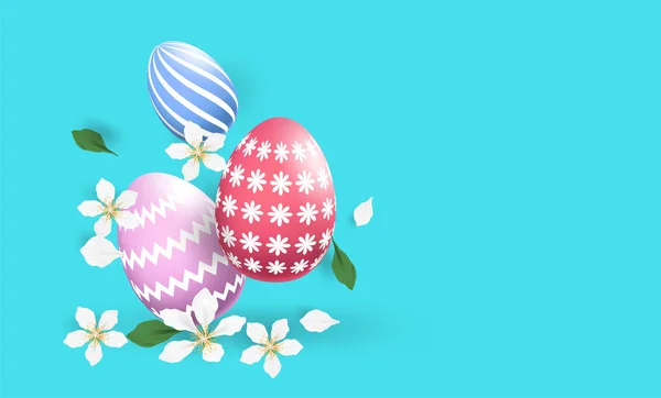 Feliz Pascua Huevos Colores Con Diferentes Texturas Aisladas Fondo Pancartas —  Fotos de Stock