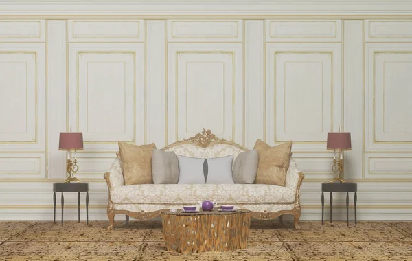 furniture set in living room, interior design of empty room
