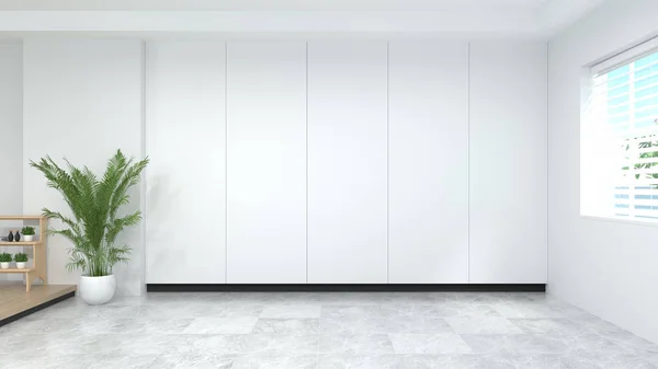 Cuarto Blanco Limpio Gabinete Moderno Madera Fondo Interior Vacío Habitación — Foto de Stock