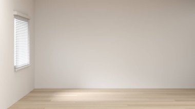 boş beyaz oda hiçbir dekoratif öğeleri boş oda ile basit temiz beyaz duvar önünde kanepe var, açık kapı, 3d render lüks oturma odası modern orta yüzyıl iç temiz zemin ev tasarımı