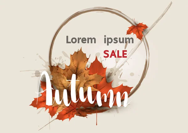 Herbst Web Banner Vektor Verkauf Hintergrund Layout Dekorieren Für Einkaufen — Stockvektor