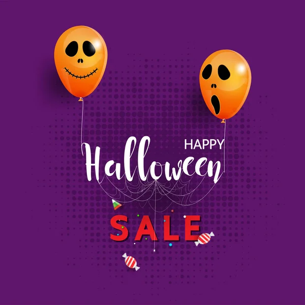 Happy Halloween Wakacje Napisami Balonów Www Plakaty Ulotki Promocje Blogi — Wektor stockowy