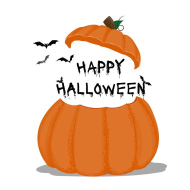 cadılar bayramı metin hile veya tedavi ile eğlenceli kabak hayalet posteri, cadılar bayramı şeker ve cadılar bayramı hayalet siyah ve beyaz arka plan, Korkunç kabak, Web sitesi ürkütücü veya afiş şablonu vektör çizim tarzı