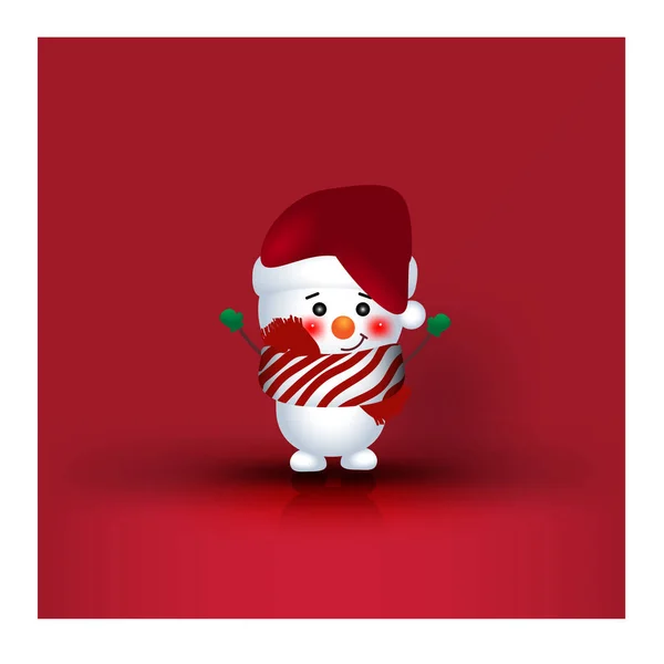 Feriados Modernos Desenhos Animados Natal Papai Noel Snowman Banner Fundo — Vetor de Stock