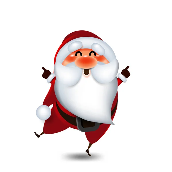 Desenhos Animados Papai Noel Frente Fundo Branco Elementos Natal Para — Vetor de Stock