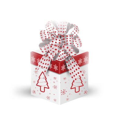 Reklam afişleri için hediye kutusu unsurları tebrik kartları Noel partisinin simgesi kış tatilleri ve Noel tatilleri izole arka plan
