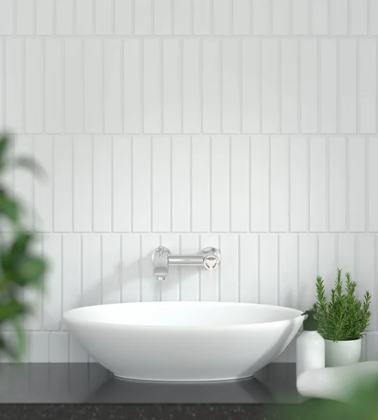 Projektowanie Wnętrz Nowoczesne Łazienki Umywalka Toaleta Prysznic Domu Renderowania Dla — Zdjęcie stockowe